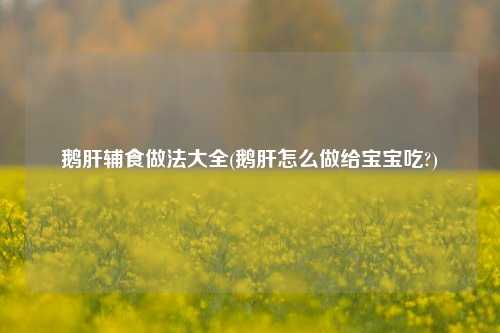 鹅肝辅食做法大全(鹅肝怎么做给宝宝吃?)