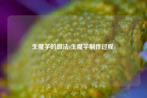 生魔芋的做法(生魔芋制作过程)